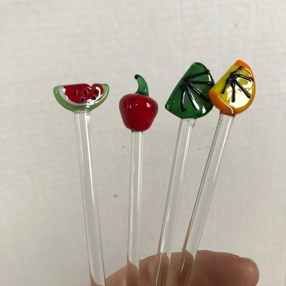 Hand Blown Fruit Swizzle Sticks - Picture 2 of 8